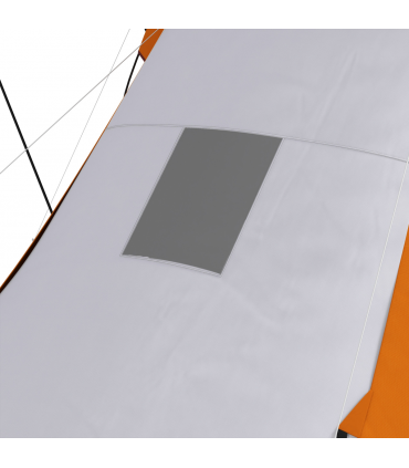 Outsunny 4-6 Man Camping Tent with 2 Bedroom and Living Area, Grey and Orange