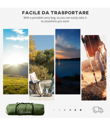 Outsunny 4-6 Persons Camping Tent Dome Family Travel Group Hiking Room Fishing