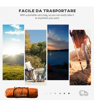 Outsunny 4-6 Persons Camping Tent Dome Family Travel Group Hiking Room Fishing