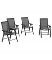 Outsunny 4-PCS Garden Armchairs Outdoor Patio Folding Furniture Black