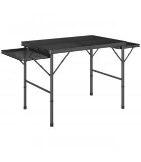 Outsunny 4.5ft Portable Folding Table, Height Adjustable Metal Picnic Table