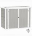 Outsunny 4.7 x 2.5FT Lockable Garden Shed, 2-Bin Storage Shed, Light Grey