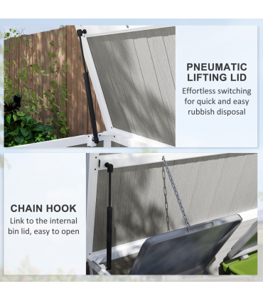 Outsunny 4.7 x 2.5FT Lockable Garden Shed, 2-Bin Storage Shed, Light Grey