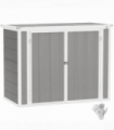 Outsunny 4.7 x 2.5FT Lockable Garden Shed, Double Bin Storage Shed, Grey