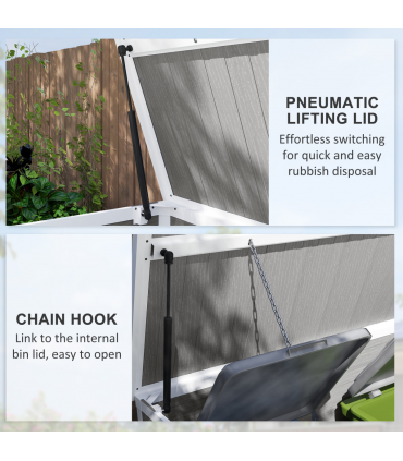 Outsunny 4.7 x 2.5FT Lockable Garden Shed, Double Bin Storage Shed, Grey