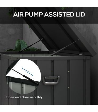 Outsunny 450L Outdoor Storage Box Waterproof with Wheels and Handles