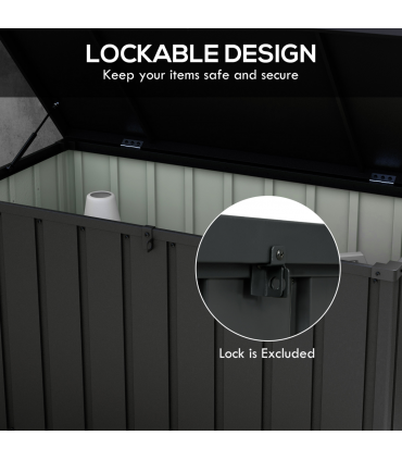 Outsunny 450L Outdoor Storage Box Waterproof with Wheels and Handles