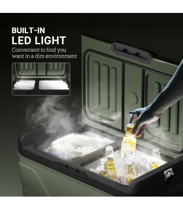 Outsunny 45L Camping Fridge Freezer Dual Zone Car Fridge, DC & AC, -20-20℃