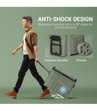 Outsunny 45L Camping Fridge Freezer Dual Zone Car Fridge, DC & AC, -20-20℃