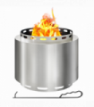 Outsunny 48.5cm Smokeless Wood Burning Firepit Stainless Steel Fire Pit, Silver
