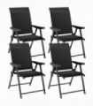 Outsunny 4PCS Folding Chair w/ Breathable Mesh Fabric Seat, Black