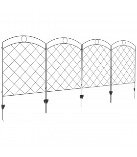 Outsunny 4PCs Decorative Garden Fencing 43in x 11.4ft Steel Border Edging