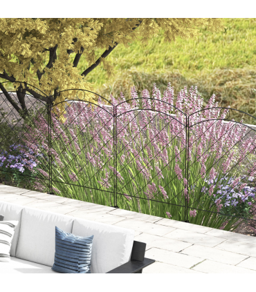 Outsunny 4PCs Decorative Garden Fencing 43in x 11.4ft Steel Border Edging