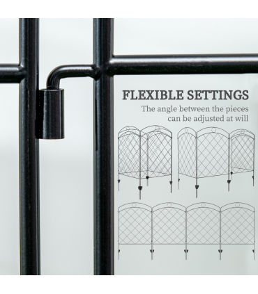 Outsunny 4PCs Decorative Garden Fencing 43in x 11.4ft Steel Border Edging