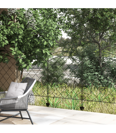 Outsunny 4PCs Decorative Garden Fencing 43in x 11.4ft Steel Border Edging