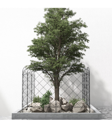 Outsunny 4PCs Decorative Garden Fencing 43in x 11.4ft Steel Border Edging