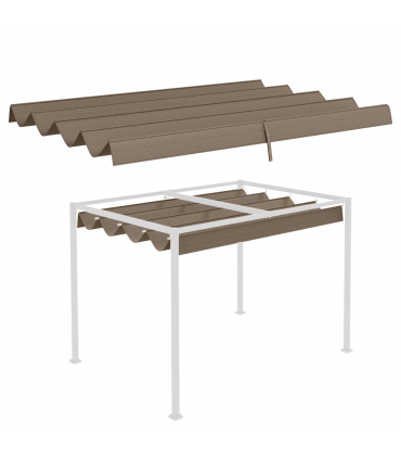 Outsunny Pergola Sun Shade Cover Roof Replacement for 3 x 2.15m Pergola, Coffee