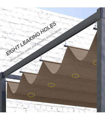 Outsunny Pergola Sun Shade Cover Roof Replacement for 3 x 2.15m Pergola, Coffee