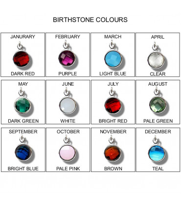 Personalised Birthstone Charm Silver Necklace