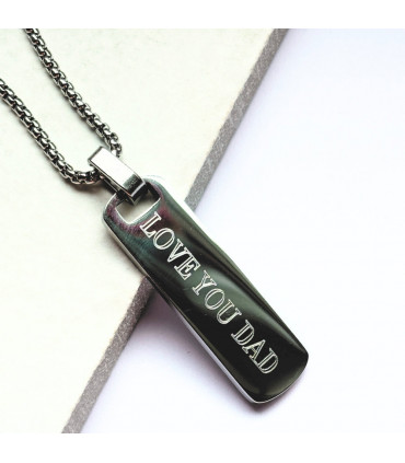 Personalised Men's Long Bar Medium Chain Necklace