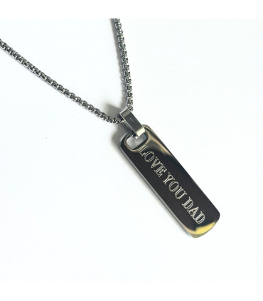 Personalised Men's Long Bar Medium Chain Necklace