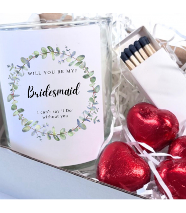 Personalised Will You Be My Bridesmaid? | Glass Jar Candle Gift Set | Wedding Announcement Gift | I Can't Say I Do Without You UK