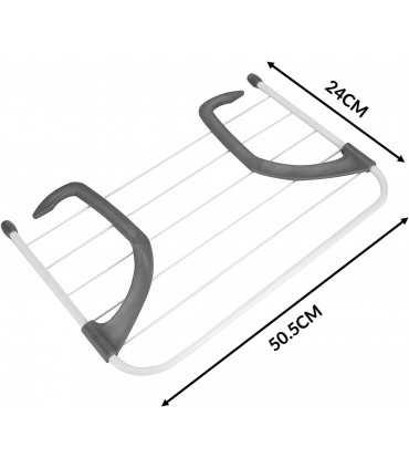 Radiator Airer With 5 Adjustable Arms For Drying Clothes Max Temp 70c