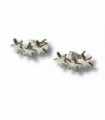 Triple Star Silver Stud Earrings