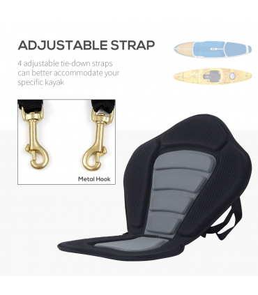 Universal Kayak Seat Sit On Top Canoe Back Rest Detachable Fishing Boat HOMCOM