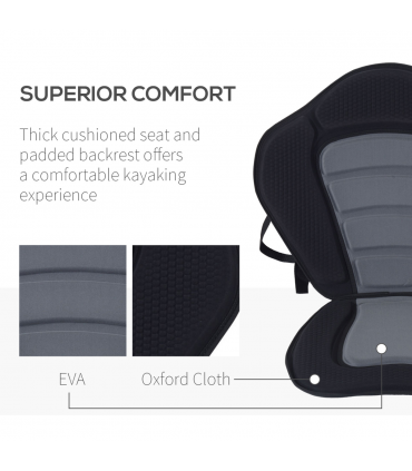 Universal Kayak Seat Sit On Top Canoe Back Rest Detachable Fishing Boat HOMCOM