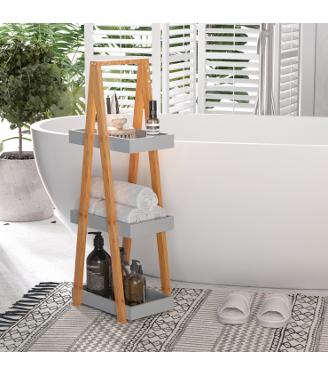 kleankin 3 Tier A Frame Bathroom Shower Caddy Storage Unit Shelving Organizer