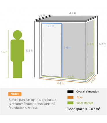 Metal Outdoor Storage Shed, Garden Tool House Cabinet
