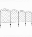 Outsunny 4PCs Decorative Garden Fencing 43in x 11.4ft Steel Border Edging Swirls