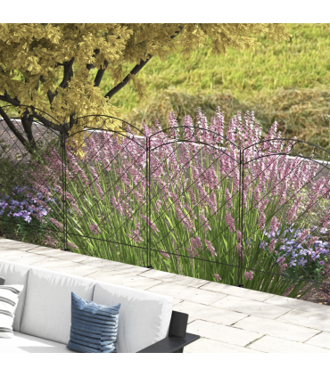 Outsunny 4PCs Decorative Garden Fencing 43in x 11.4ft Steel Border Edging Swirls