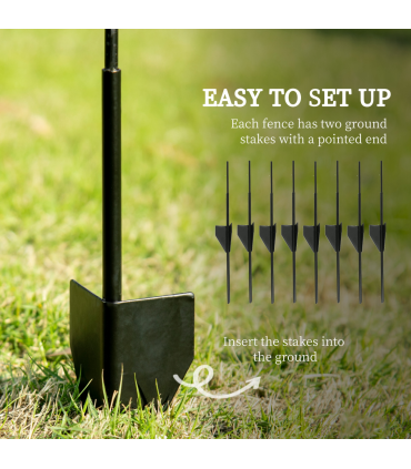 Outsunny 4PCs Decorative Garden Fencing 43in x 11.4ft Steel Border Edging Swirls