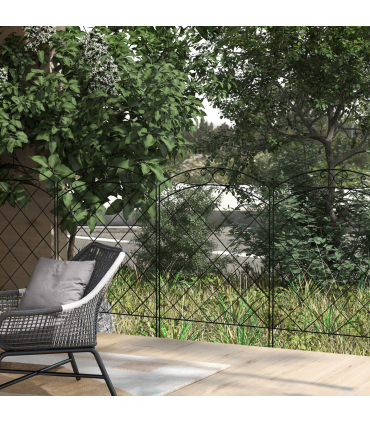 Outsunny 4PCs Decorative Garden Fencing 43in x 11.4ft Steel Border Edging Swirls