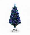 4ft 120 Branch Fiber Optic PVC Branch Iron Bracket Christmas Tree Green