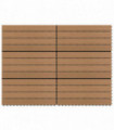 Decking Tiles 6 pcs WPC 60x30 cm 1.08 m² Brown
