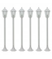 Garden Post Lights 6 pcs E27 110 cm Aluminium White