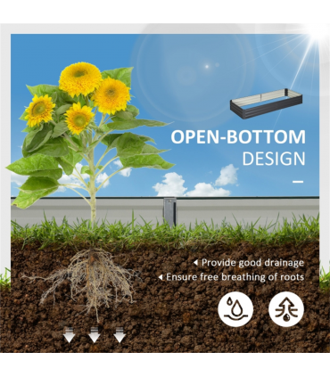 Grey Steel Garden Bed