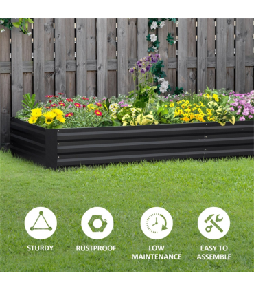 Grey Steel Garden Bed