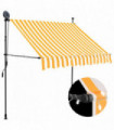 Manual Retractable Awning with LED 100 cm White and Orange