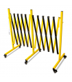 Metal Expandable Barricade, 17 Feet Retractable Fence Outdoor, Mobile Safety Barrier Gate, Easily Assembled Expanding Gate with Casters, Collapsible Accordion Barricade Gate Outdoor