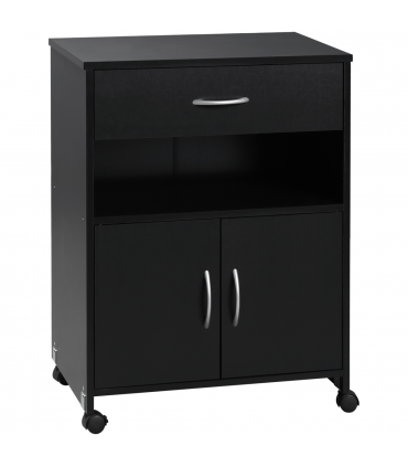 Mobile Printer Stand w/ Storage Shelf Universal Wheels for Home Black Vinsetto