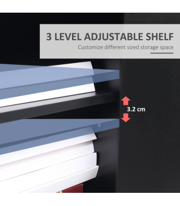 Mobile Printer Stand w/ Storage Shelf Universal Wheels for Home Black Vinsetto