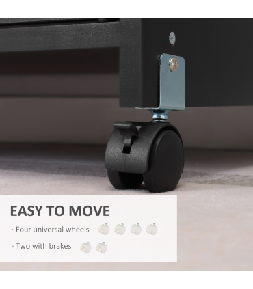 Mobile Printer Stand w/ Storage Shelf Universal Wheels for Home Black Vinsetto