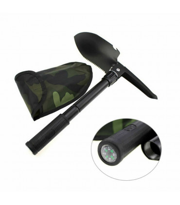 Multifunction Portable Mini Folding Shovel Outdoor Camping Spade Compass UK