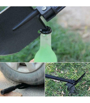 Multifunction Portable Mini Folding Shovel Outdoor Camping Spade Compass UK