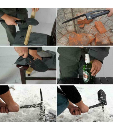 Multifunction Portable Mini Folding Shovel Outdoor Camping Spade Compass UK