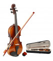 New 1/2 Acoustic Violin Case Bow Rosin Natural
